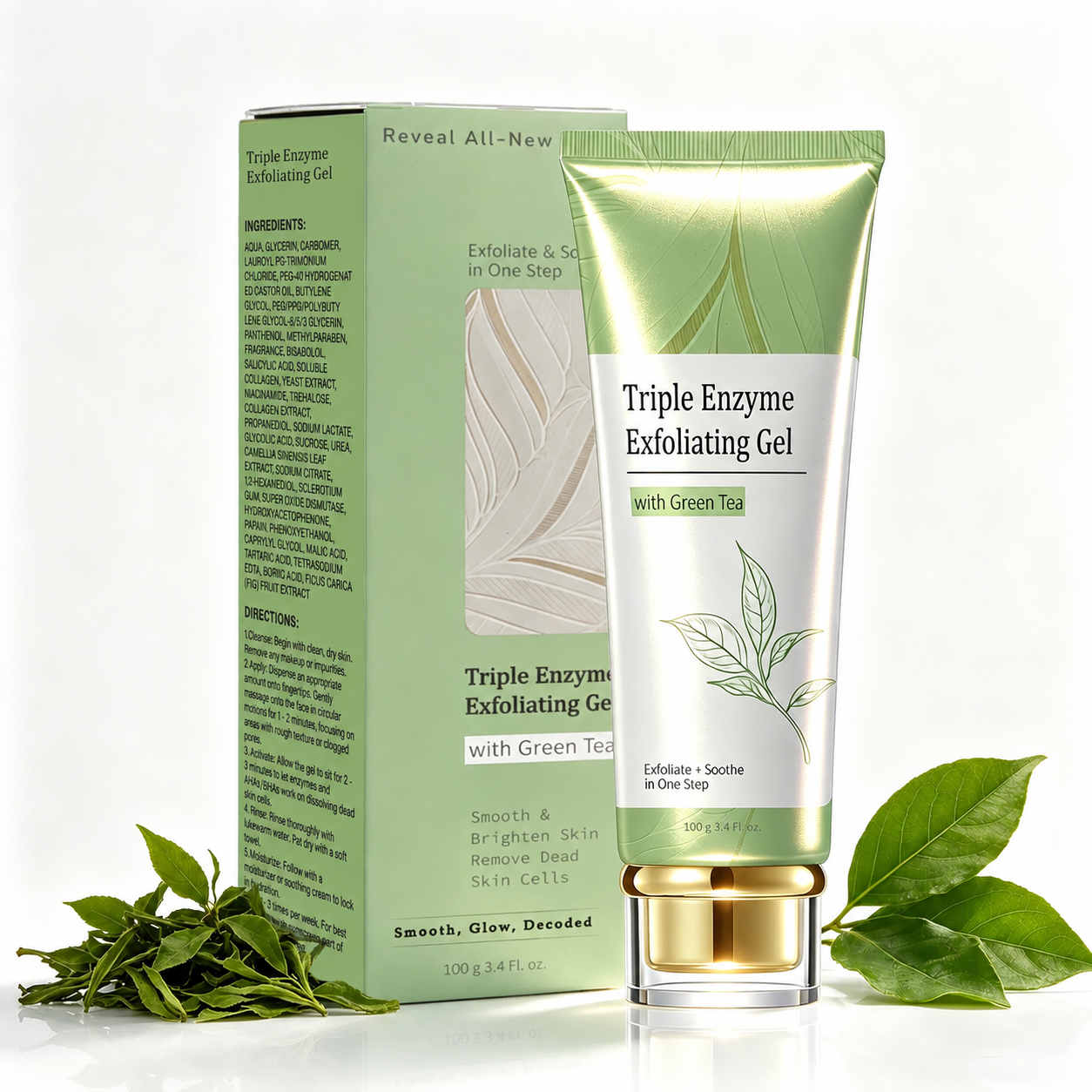Last Day-Buy 1 Get 1 Free💙Triple Enzyme Green Tea Exfoliating Aqua Peeling Gel